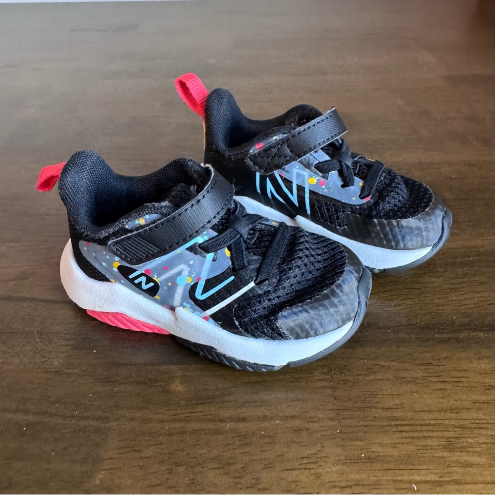 New Balance Kids' Black and Red Sneakers